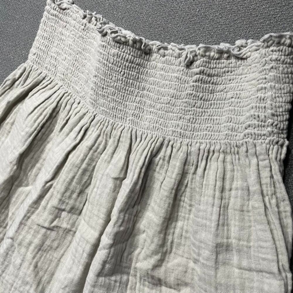 Stark X Anthropology Women's S Pull-On Mini Flare Skirt Smocked Festival Coastal
